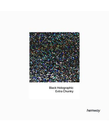 Hemway Extra Chunky Black Holographic Glitter - 100g (3.5oz) | Cosmetic Safe 1mm for Crafts & Art - Buy Online on GoSupps.com