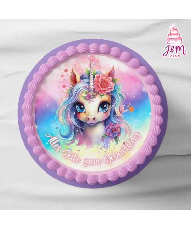 J & M Deco Tortenleafer Unicorn Girl Birthday Cake Decoration - 20 cm Fondant Torten Deko for Magical Celebrations - Buy Online on GoSupps.com