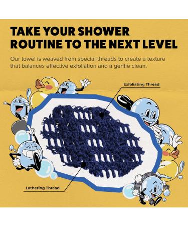 GOSHI Peeling Bath Towel - Tear-Resistant Washcloth for All Skin Types - Indigo Blue - Made in Japan | Shop Internationally - Buy Online on GoSupps.com