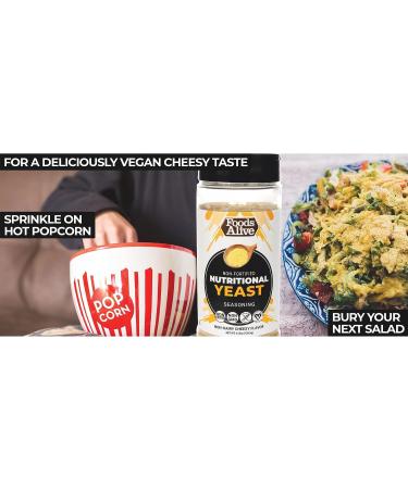 Foods Alive Nutritional Yeast Flakes (4.25oz) - Non Fortified, Gluten Free Plant Based Protein | Vegan Cheese Powder, Popcorn Seasoning, Flavor Booster - Keto & Whole Foods - Buy Online on GoSupps.com