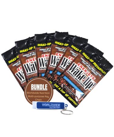 World Wide Nutrition Enerjets Wake Up Energy Booster Caffeinated Drops - Instant Coffee Energy Supplements Classic Flavor Pack of 6 12 Drops Per Package with Worldwide Multi Purpose Key Chain Classic Coffee 0.08 Fl Oz (Pack of 144)