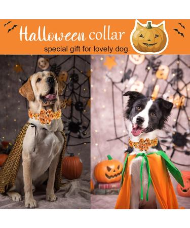 Adorable Halloween Dog Collar with Flower Design - Perfect for Small & Medium Dogs | Aring Pet Pumpkin Ghost Collars - Buy Online on GoSupps.com