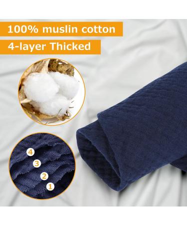 Hanmir Triangular Cotton Muslin Baby Bibs - 4 Pack Adjustable Snap Drool Bibs for Boys & Girls | Soft & Absorbent Spitting Towels - Buy Online on GoSupps.com