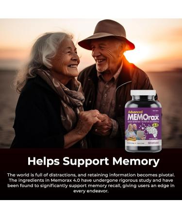 Memorax 4.0 - Brain Supplement - Bacopa Monnieri Ginkgo Biloba Rhodiola GABA Reishi and Panax Ginseng - Supports Cognitive Function & Memory Non-GMO Gluten Free Soy & Dairy Free (60 Veggie Capsules) - Buy Online on GoSupps.com