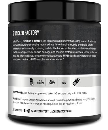 Jacked Factory Creatine HMB Powder Supplement with Creatine Monohydrate & HMB for Men & Women for Muscle Growth Increased Strength Enhanced Energy - 30 Servings Unflavored 30 Servings (+ HMB) - Buy Online on GoSupps.com