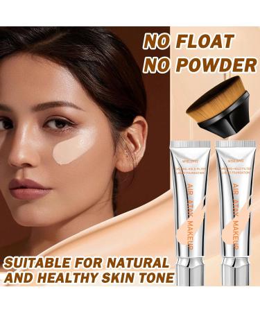 Shop Waterproof Foundation Cream | Full Coverage Lightweight Makeup Kit with Brush - #02 - Long Lasting & Oil Control for Women | International Shipping - Buy Online on GoSupps.com