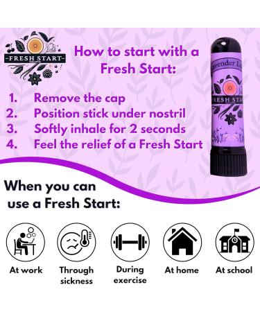 Fresh Start Nasal Stick (5 Pack) | Premium Nasal Inhalers for Better Breathing and Focus | 100% Pure with Essential Oils | (Lemon Rose Orange Peppermint Lavender) - Buy Online on GoSupps.com