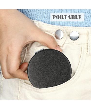 Compact Vanity Makeup Mirror | Elegant Black Travel Cosmetic Mirror for Men, Women, and Girls | Portable Handheld Magnifying Mirror for Pocket, Purse, Wallet - Buy Online on GoSupps.com