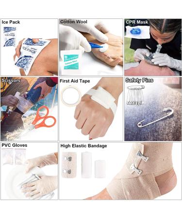 216 Pcs Survival First Aid Kit - Professional Gear for Emergency Hiking, Hunting, Camping - Green - Buy Online on GoSupps.com