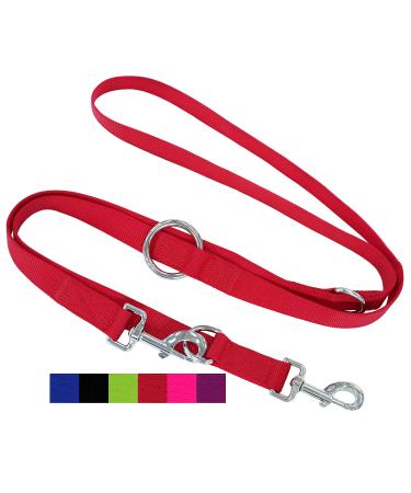 Dey - Premium dog leash nylon 2m |3 -way adjustable |For small medium -sized and large dogs |Lots of colors | Doubleein dog cat puppy |Schleppline | Guide line |Puppy leash |Red XS XS - 1.0 x 200 cm red - Buy Online on GoSupps.com