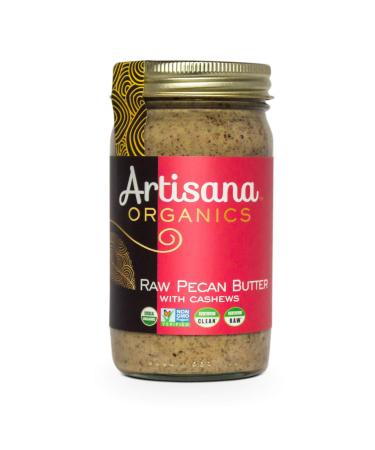 Artisana Organics Raw Pecan Butter with Cashews - No Sugar Added, Just Two Ingredients - Vegan, Paleo, and Keto Friendly, Non-GMO, 14oz Jar 14 Ounce (Pack of 1)