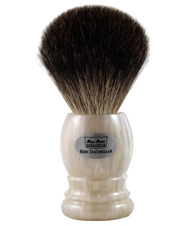 Hans Baier Exclusive Shaving Brush Real Grey Badger - Handle Plastic Mother of Pearl