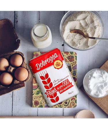2 x Dobrogeo Faina Alba Din Grau 000 Superior 1Kg | White Wheat Flour Superior 1Kg | Produced by Finely Grinding Wheat from Romania | Whole Family Favorite Treats | Pack of 2 - Buy Online on GoSupps.com