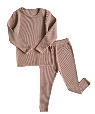 DreamBuy 20 Colours Ribbed Pyjama/Tracksuit/Loungewear Unisex Boys And Girls Pyjamas Baby Clothes Pyjamas For Women And Mens Pyjamas 6-7 Years Biscuit