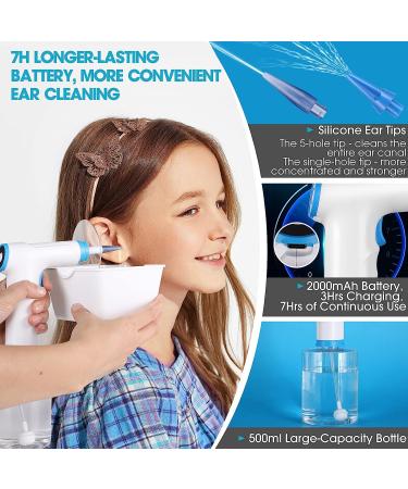 Electric Ear Wax Removal Kit | Water Powered Ear Cleaner with 4 Modes | Safe & Effective Ear Cleaning Tool | Includes 10 Ear Tips - White - Buy Online on GoSupps.com