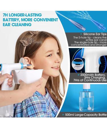 KAUGIC Electric Ear Wax Removal Kit - Safe & Effective Cleaning with 4 Modes, 10 Tips & Water Basin - Blue PP - Buy Online on GoSupps.com