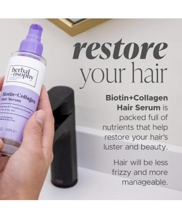 Buy Biotin & Collagen Hair Serum | Thickening & Strengthening Formula for Thin & Dry Hair | Vegan Sulfate & Paraben Free - 3.38oz - Buy Online on GoSupps.com