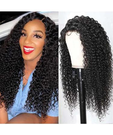BESTUNG Curly Lace Front Wigs Black Loose Curly Lace Glueless Wig Synthetic Heat Resistant Fiber Hair for Black Women Long Curly Lace Front Wigs 22 Inch 24