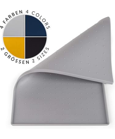 Everanimals Slip-Resistant Silicone Bowl Pad for Dogs & Cats - 50x30cm Black/Gray - Durable Non-Slip Eating Mat - Buy Online on GoSupps.com