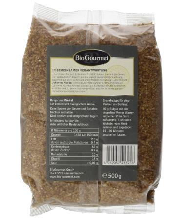 Buy BioGourmet Spelt Bulgur 500g - Organic Nutritious Whole Grain International Shipping Available - Buy Online on GoSupps.com