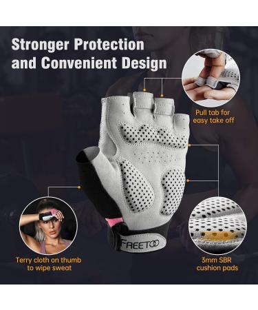 Freeetoo Fitness Gloves for Men & Women - Optimal Weightlifting Training & Crossfit Support - Pink L - Buy Online on GoSupps.com