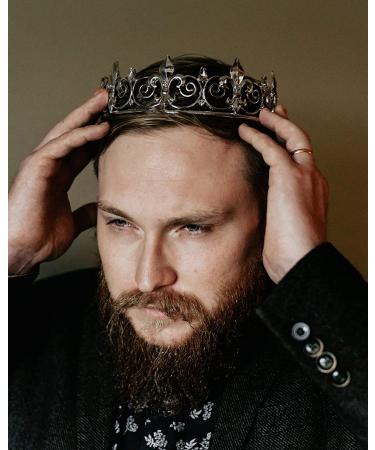 SWEETV Gothic King Crown - Metal Tiara for Men | Goth Prince Party Hat & Halloween Costume Accessory - Buy Online on GoSupps.com