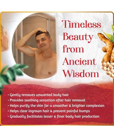 Chickpea & Kasturi Turmeric Facial Hair Removal Powder - Ayurvedic Depilatory Mask for Men & Women - Effective for Chin Jawline & Upper Lips - 2.11oz Roots & Herbs - Buy Online on GoSupps.com