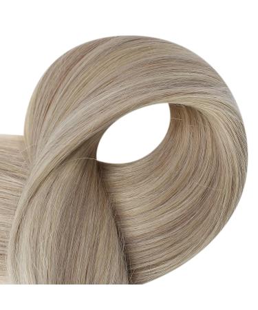 Full Shine 14 Highlighted Blonde Tape in Hair Extensions - 20 Pieces 50g - Ash Blonde & Blonde Color 18/22 - Real Human Hair Tape Ins - Buy Online on GoSupps.com