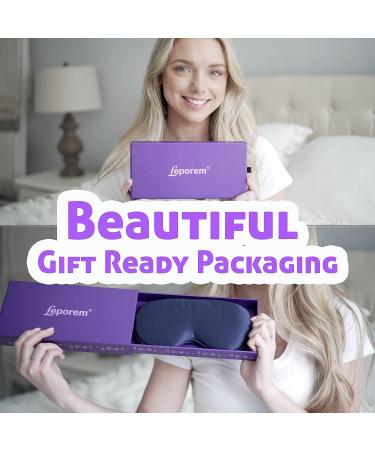 100% Pure 22 Momme Mulberry Silk Dark Navy Sleep Mask | 3D Contoured Design for 100% Light Blocking | Ideal Eye Shade Cover for Sleeping - Buy Online on GoSupps.com