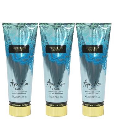 Victoria's Secret Aqua Kiss Lace Fragrance Lotion Lot Of 3