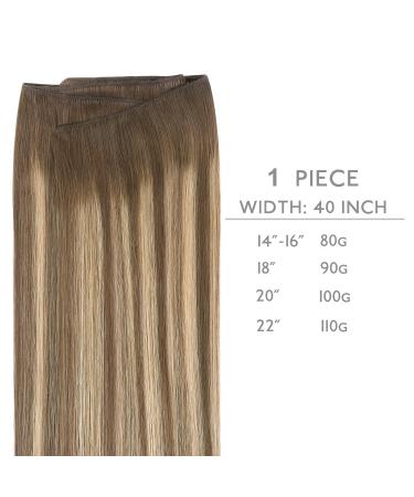 40cm 80g Balayage Chocolate Brown to Caramel Blonde Real Hair Extensions | Sew In Tresses Weft - Premium Quality - Buy Online on GoSupps.com