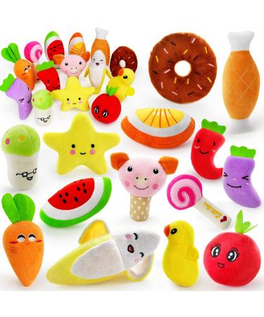 Legend Sandy squeaking toys for dogs cute filled plush fruit snacks and vegetables dog toys for puppies small medium -sized dogs pets 14 pieces - Buy Online on GoSupps.com