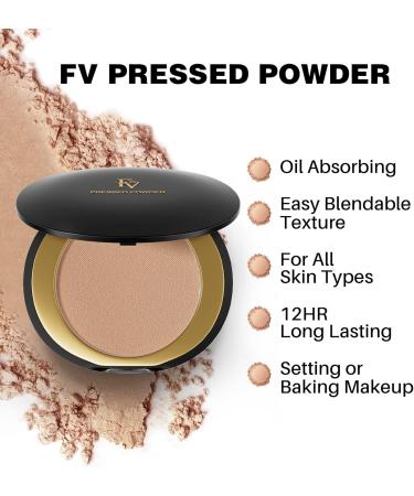 FV Setting Powder Medium Coverage and Long Lasting Compact Face Powder Shine Control Pressed Powder with Mattifying Finish for All Skin Types Silky Makeup Powder No Caking on Fine Lines and Pores 8g (Natural Beige) - Buy Online on GoSupps.com