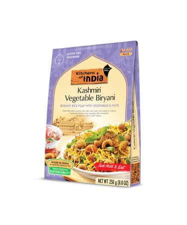 Kitchens of India Kashmiri Vegetable Biryani, Basmati Rice Pilaf with Vegetables & Nuts, 8.8 Ounces (Pack of 6), Gourmet Ready To Eat Authentic Indian Dish