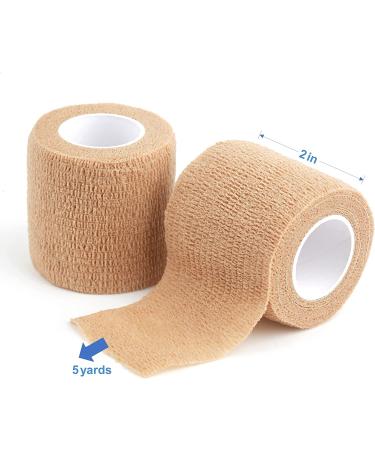 Cohesive Bandage Wrap 2x15ft - Self-Adhesive Tape for Sport Injury, Wound Care - Flexible, Breathable Vet Wrap for Pets - Athletic Elastic Stretch Band - Buy Online on GoSupps.com