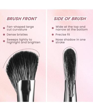 Angled Concealer Brush Set | Nose Contour & Under Eye Brush | Small Contour & Blush Brush - Black - Buy Online on GoSupps.com