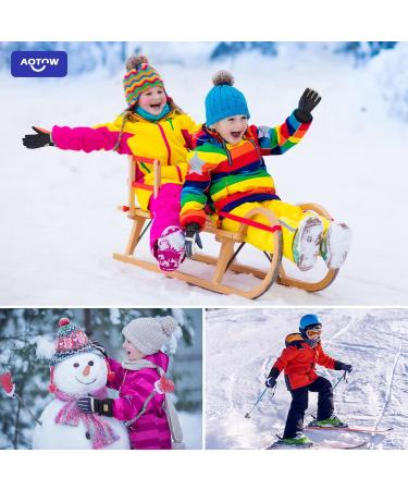 Buy Aotow Children's Ski Gloves - Warm Waterproof Windproof Softshell for Snow Sports - Size M (4-6 Years) - Ideal for Young Girls - Buy Online on GoSupps.com