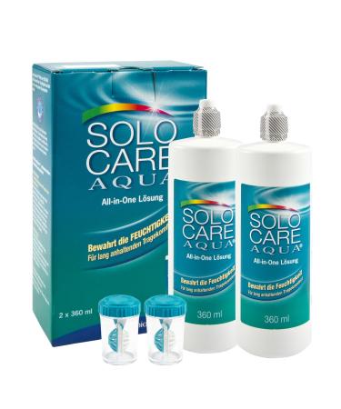 Solocare Aqua care product for soft contact lenses double pack 2 x 360 ml