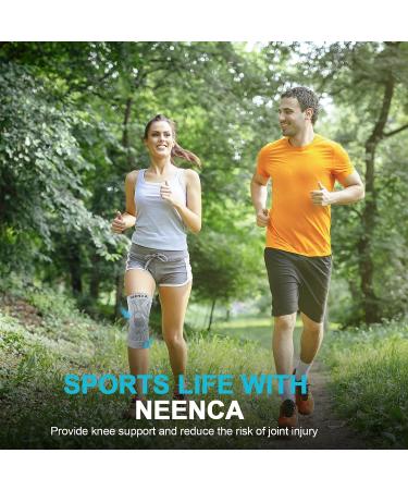 NEENCA Compression Knee Support Brace for Men & Women - Knee Pain Relief for Arthritis, Meniscus Tear, Swelling & Joint Inflammation - Medium Gray - Buy Online on GoSupps.com