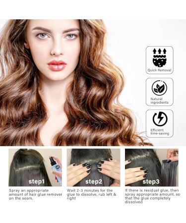 Tape Hair Extension Remover - Lace Glue Remover Wig Glue Remover Solvent for Front Lace Wig Tape in Extension Remover Spray for Hair Replacement Lace Front Wig Poly Hairpieces - Buy Online on GoSupps.com