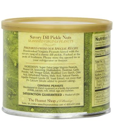 The Peanut Shop of Williamsburg Savory Dill Pickle Nuts 10.5 oz Tin - Gourmet Snack - Buy Online on GoSupps.com