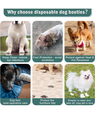 Ladadee Disposable Dog Booties - 8Pcs M-Width 1-2.5in - Paw Protection Socks for Small Dogs - Adjustable Straps for Hardwood Floors - Buy Online on GoSupps.com