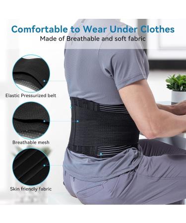Back Brace with 6 Stays for Lower Back Support - Adjustable Lumbar Decompression Belt for Herniated Disc & Sciatica - Black Medium Size - Buy Online on GoSupps.com