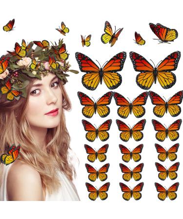 12 Pieces 4 Size Monarch Butterfly Hair Clips 3D Simulation Butterflyr Hair Barrettes Butterfly Headwear Clips for Women and Girls (12 Pieces)