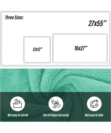 MOONQUEEN Ultra Soft Towel Set - Quick Drying Microfiber Coral Velvet Towels for Bath, Fitness, Sports, Yoga, and Travel - Aqua Green - 6 Pcs - Buy Online on GoSupps.com