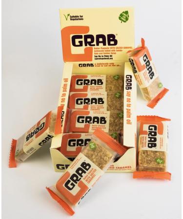Grab Butter Salted Caramel Flapjacks 12 x 65g, Oat Cereal Bars, Good Energy, Natural Ingredients, No Preservatives, Palm Oil Free, Vegetarian