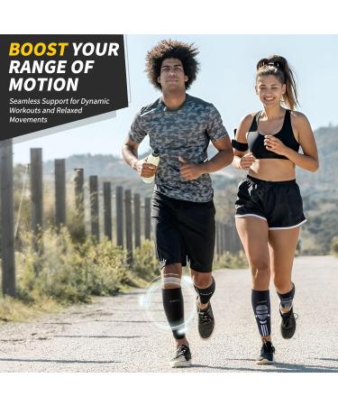 Buy Cambivo 2x Calves Compression Stockings for Men & Women - Relief for Shin Pain Varicose Veins & Sports - Black L-XL - Buy Online on GoSupps.com