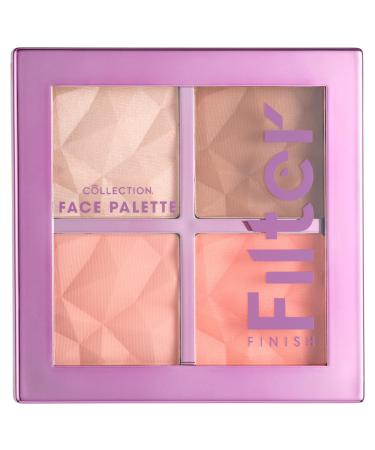 Collection Cosmetics Filter Finish 3-in-1 Face Palette, Blush, Bronzer, Highlighter, Make Me Matte, 7.2 g
