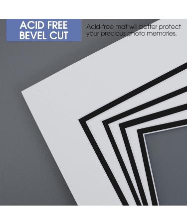 Golden State Art 11x14 Double Mats for 8x10 Photos Frames - White Over Black, Acid-Free (5 Pack) - Buy Online on GoSupps.com