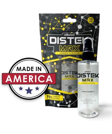 cellhelmet DISTEK Max Screen & Phone Cleaner - 70% Isopropyl Alcohol Disinfectant for All Glass Displays - 120mL / 4oz + Microfiber Cloth - Made in USA - Buy Online on GoSupps.com